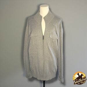 Kenneth Cole Men's Zip Up Gray Sweater